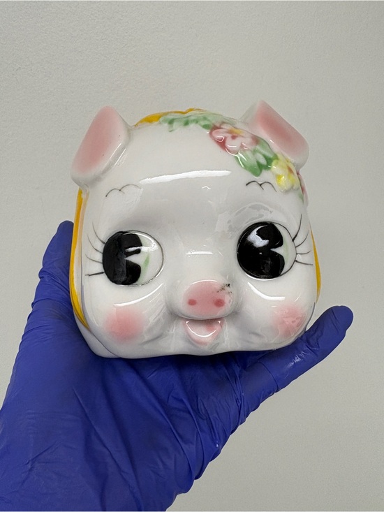 Other - MCM Kitschy Ceramic Piggy Bank - Yellow Bow